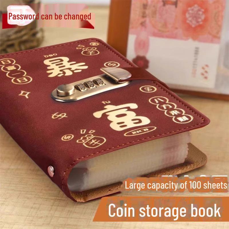 Депозитная книга с надежным замком-паролем, большой вместительный зажим для сбора памятных банкнот