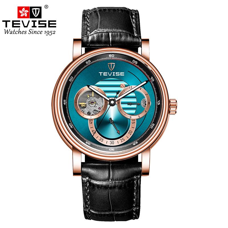 TEVISE Men's Waterproof Luminous Minimalist Automatic Mechanical Watch