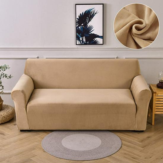 Ультрамягкий чехол для дивана из бархата Silver Fox Velvet с высокой эластичностью