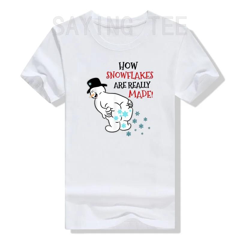 Funny Snowman How Snowflake Are Really Made Christmas Cutome T-Shirt Gifts Cute Graphic Tee Tops Family Matching Xmas Clothing