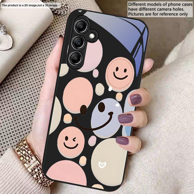 Розово-фиолетовое круглое сердце Для Samsung A20 30 22 23 24 25 26 31 32 33 34 35 42 50 51 52 53 54 55 56 70 71 72 73 стеклянный чехол для телефона