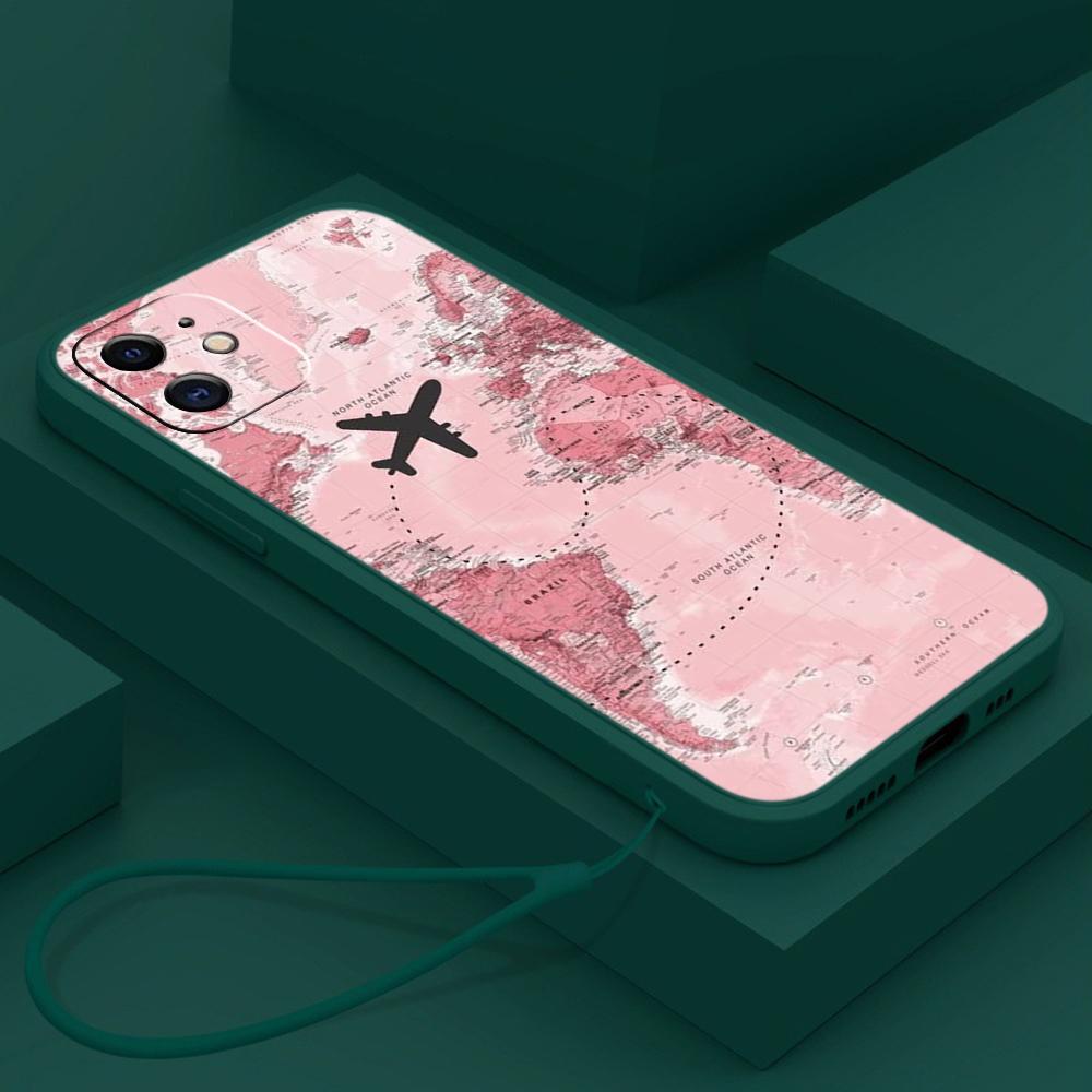 N90 Maps арт-дизайн с ремешком Силиконовые чехлы для телефонов с прямыми краями для Xiaomi Poco X5 F6 Redmi Note 13 Pro 12C Realme C55 Противоударный чехол Huawei