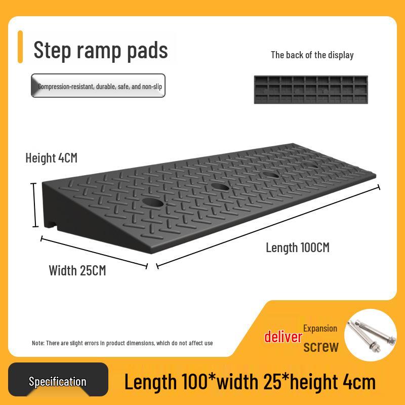Rubber-Plastic Anti-Slip Speed Bump Curb Ramp Mat for Cars