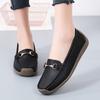 35-44 Spring/Autumn Female Leather Flat Flat Shoe Nurse Shoes Shoes Retro Navy Blue Loafers for Women