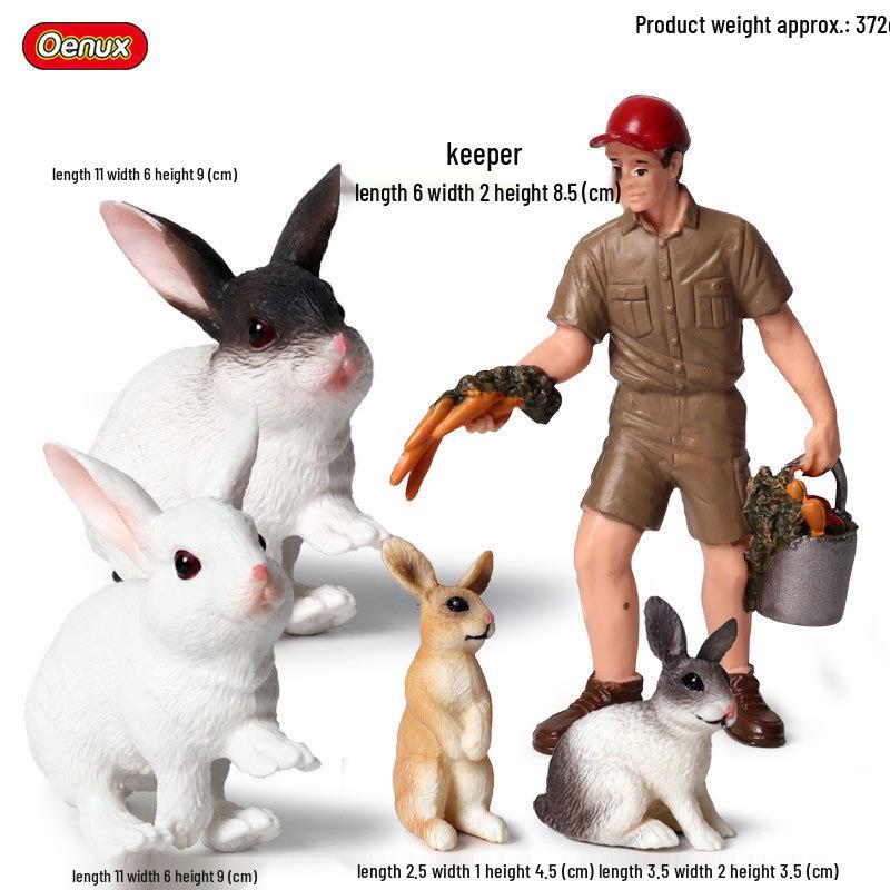 Plastic Farm Figures: Farmer, Woman, Ranch Worker, Police