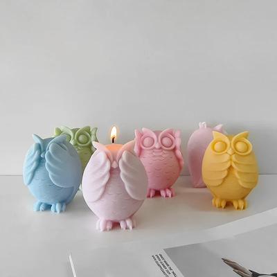 Высококачественная 3D силиконовая форма сова мультяшная для DIY ароматических свечей, гипсовых украшений. Милый животный рисунок совы. Для изготовления мыла, свечей ручной работы.
