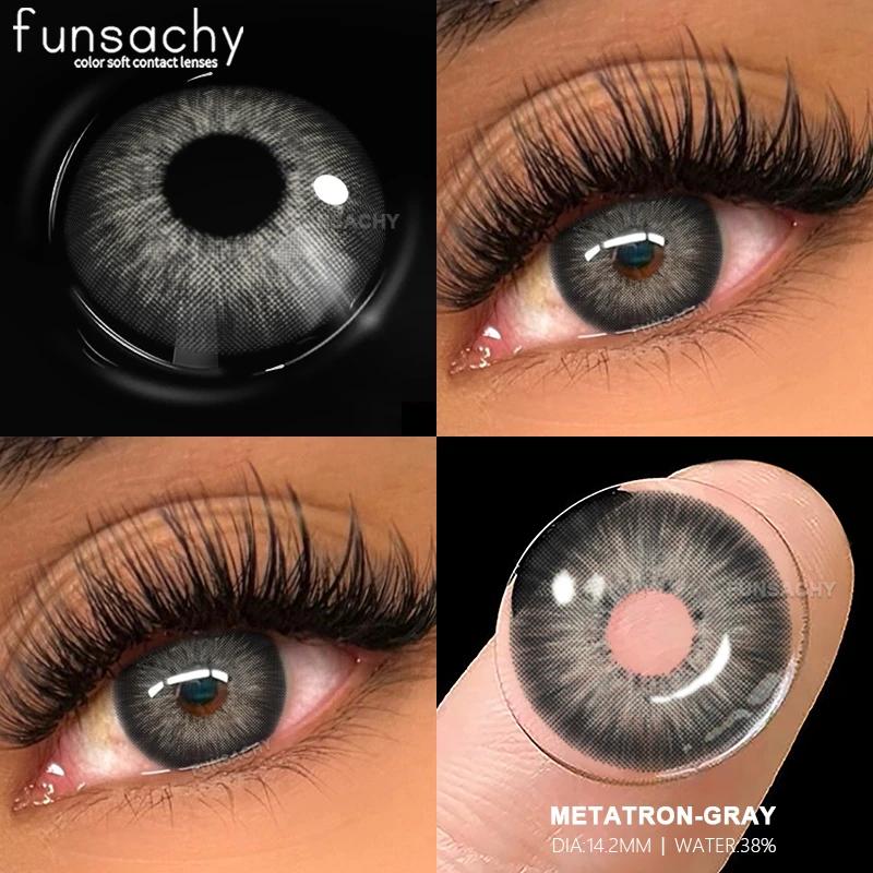 FUNSACHY 2pcs Contact Lenses for Eyes High Quality Circle Lenses Natural Beauty Pupils Grey Makeup Contact Lens Cosmetics Yearly