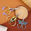 1pc Tailor Scissors Stainless Steel Fabric Cutter Enamel Trace Gold Silver Butterfly Courtly Luxury Old European Sewing Supply