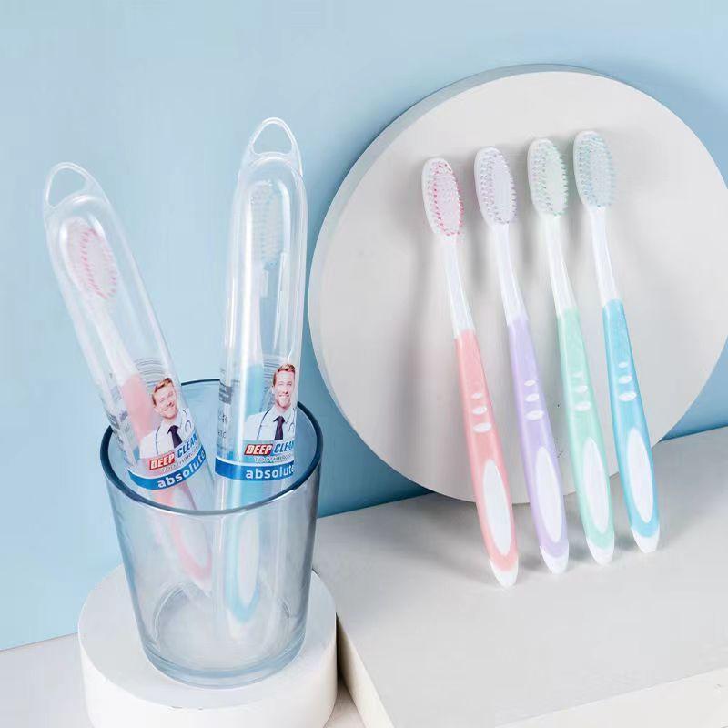 Американская зубная щетка X-brush с мягкой щетиной для взрослых с индивидуальной упаковкой для путешествий
