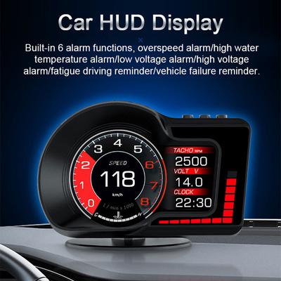 Автомобильный HUD-дисплей, цифровой GPS-спидометр, двойной системный дисплей со скоростью/часами/об/мин/водой и маслом