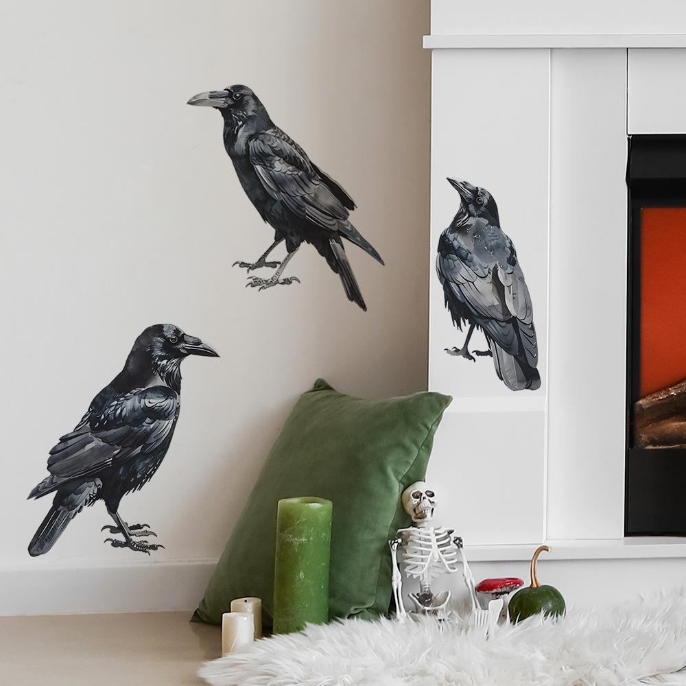 Cartoon Halloween Crow Bedroom Living Room Home Background Layout Wall Stickers