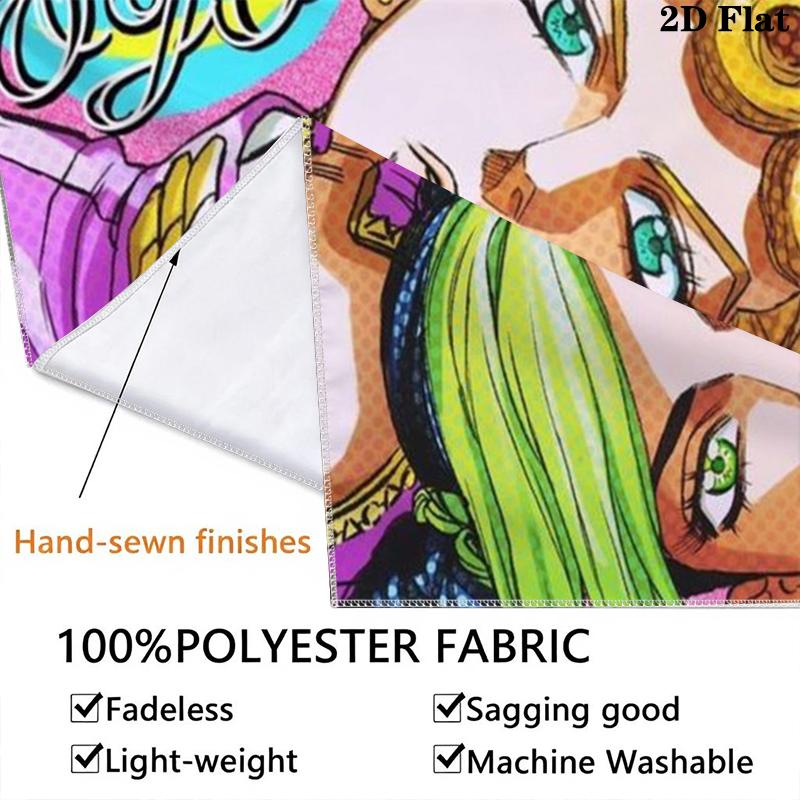 JoJo's Bizarre Adventure Wall Tapestry Aesthetic Wall Hanging Printed Fabric Blanket Decorative Tapestries for Bedroom Living Room Home Decor