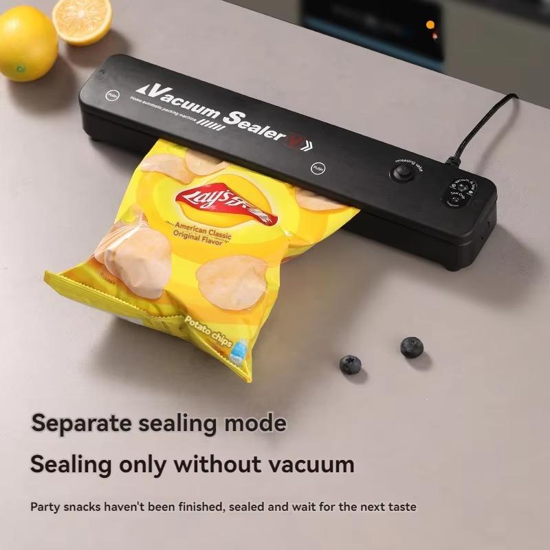 Black Vacuum Sealing Machine 220V Electric Vacuum Sealant Packaging Machine, with Vacuum Bag Link Home Food Fresh