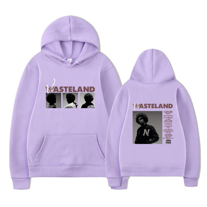 Unisex Black Hoodie Double Sided Album Cover Graphic Print Pullover Sweatshirt Streetwear
