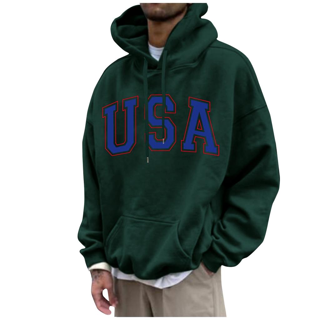 Men's Loose Printed Hooded Sweatshirt Men's Casual Fashion Sports Sweatshirt