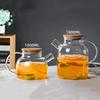 1L/1.8L Transparent Borosilicate Glass Teapot Heat Resistant Water Jug Large Capacity Water Kettle for Home Flower Tea Juice