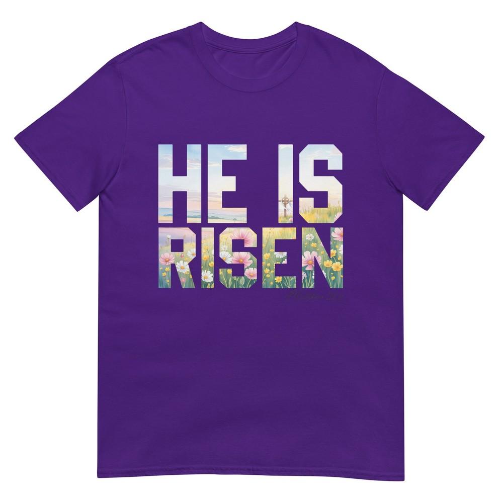 He Is Risen Boho Wildflower Easter Christian Jesus TShirt