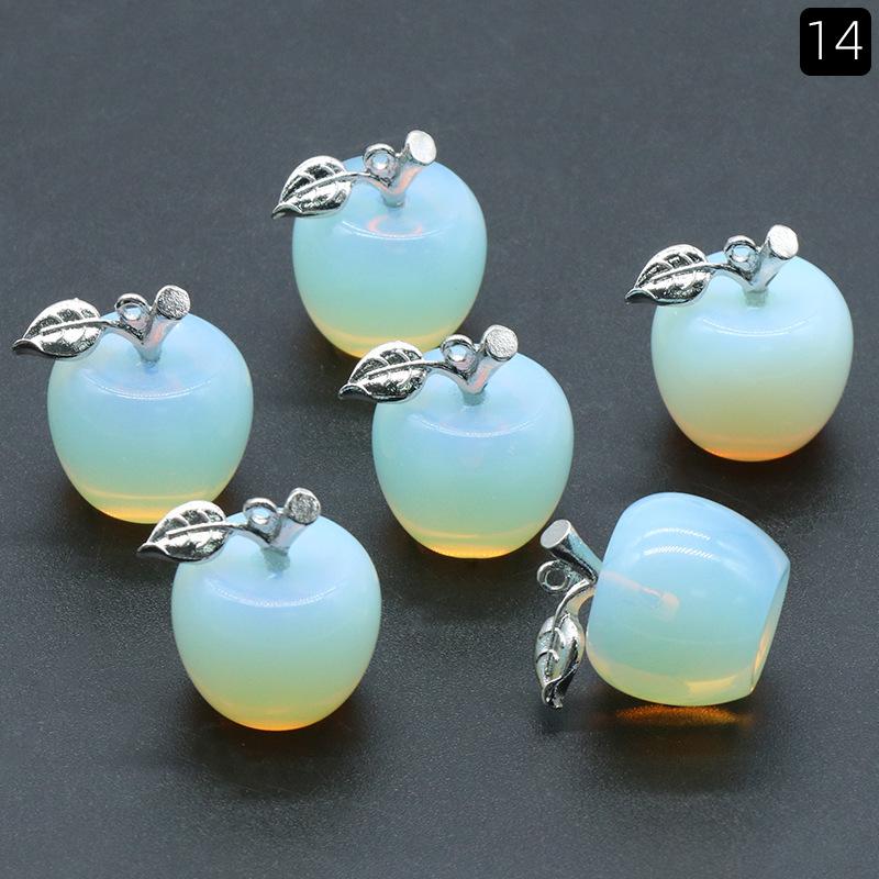 20mm Natural Stone Mini Apple Healing Crystals Reiki Real Amethyst Obsidian Rose Quartz Crafts DIY Jewelry Christmas Decoration