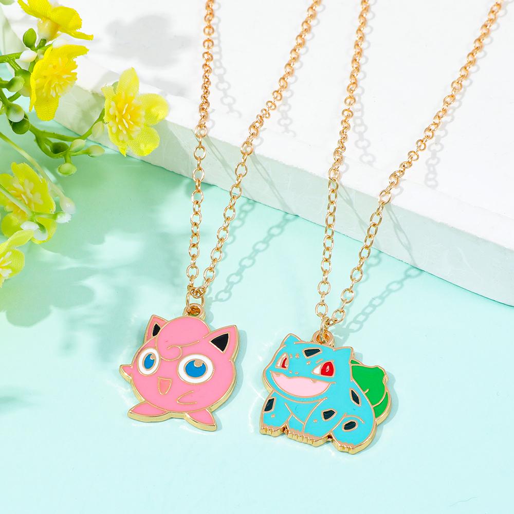 Anime Characters Pokémon Necklace Jigglypuff Pendant Neck Chain Girl Accessories Cartoon Squirtle Boy Girl Necklace