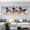 Животное семь бегущих лошадей золотой холст живопись черно-белые постеры и принты настенные художественные фотографии домашний декор без рамки