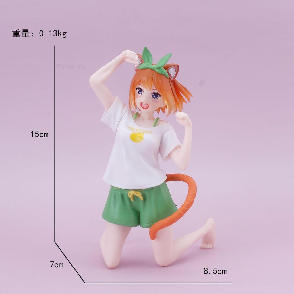 10-18 см Аниме Yotsuba Милая фигурка Накано Нино Пять невест Фигурка кошки Накано Мику ПВХ Коллекционные игрушки