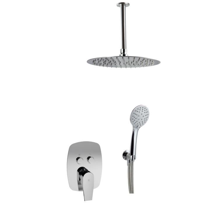 Ensemble De Douche Encastré - KÄLLA - Modèle MONZA - Mitigeur Unique - Finition Chromée - Acier S304