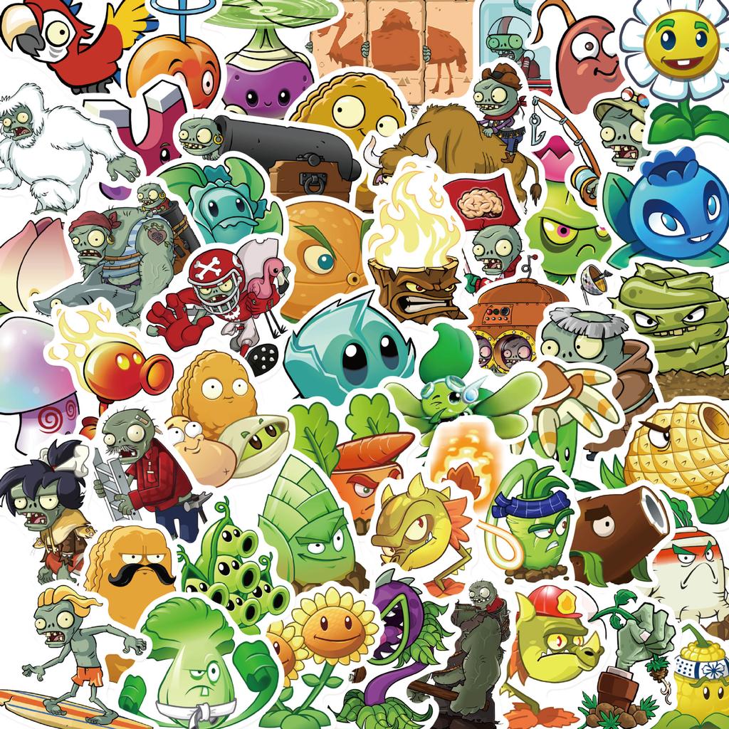 50 шт. Мультяшные Милые Классические Игровые Растения против Зомби (PVZ) Наклейка для коробки для хранения бутылок с водой Чехол для мобильного телефона Наклейки Сделай сам