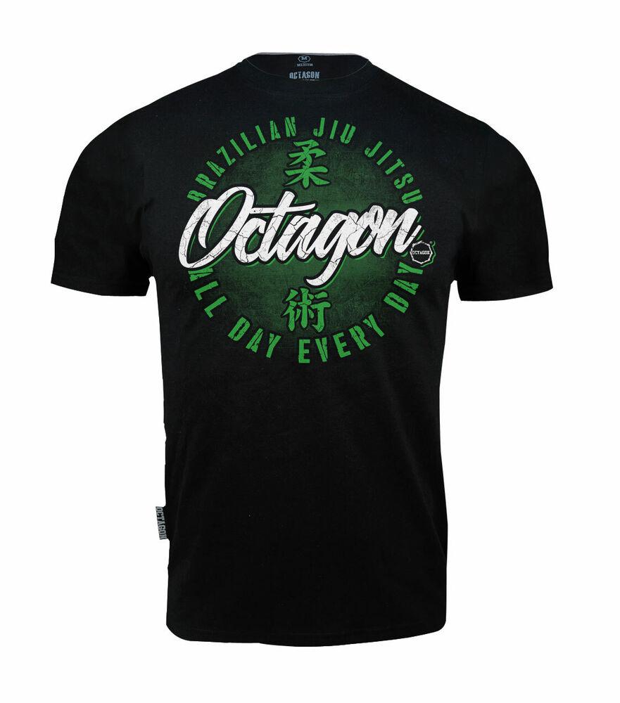 Черная уличная одежда Octagon для бразильского джиу-джитсу, футболка унисекс для единоборств Mma Bjj