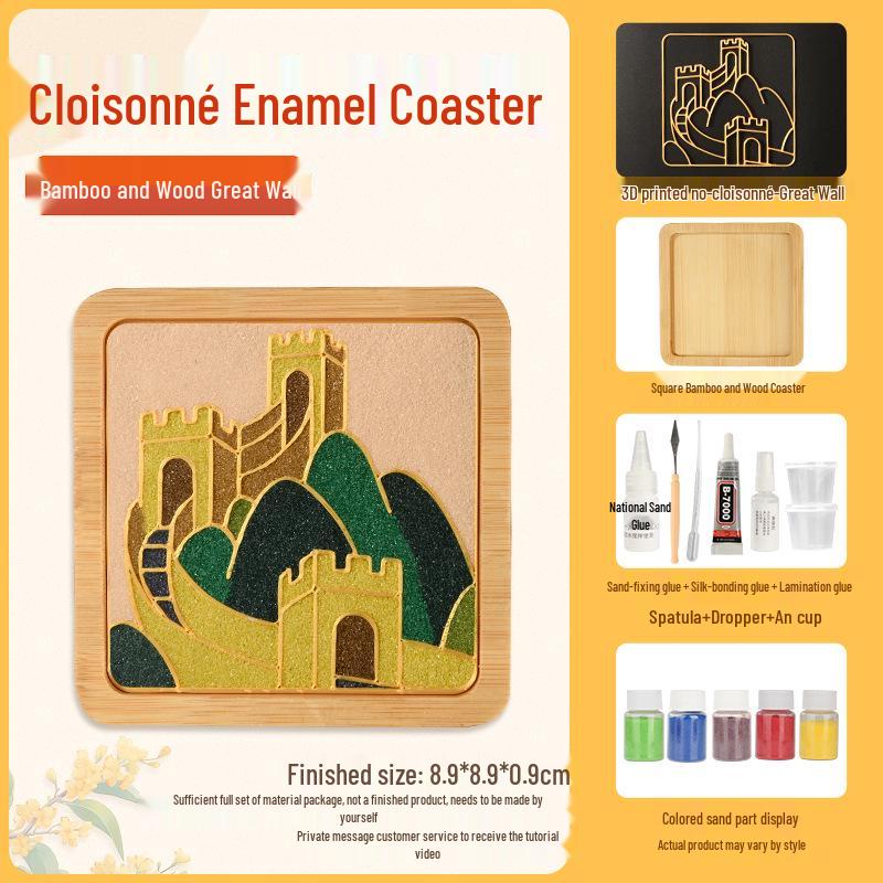 Набор для изготовления подставок в технике перегородчатой эмали: Цзинтайлань без волочения проволоки, в китайском стиле, командное мероприятие ручной работы