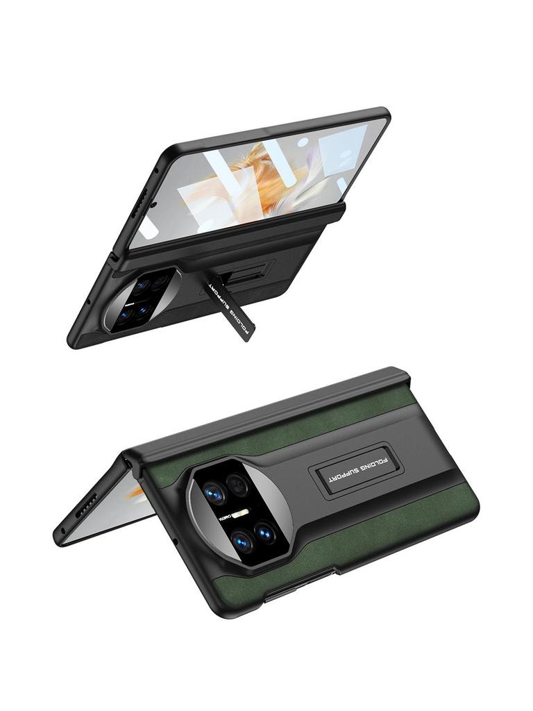 Чехол для телефона Huawei Mate X3 из матовой кожи с магнитным шарниром и подставкой