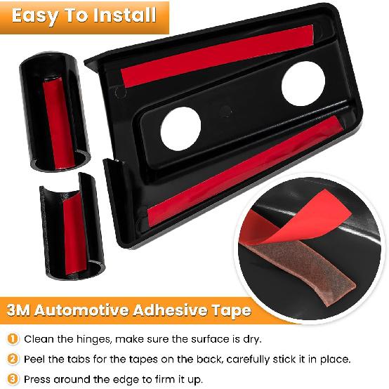 Накладки на дверные петли Внешние аксессуары для Jeep Wrangler JK JKU Sport Rubicon Sahara X Unlimited 2-дверный и 4-дверный 2007-2018 (Черный 8 шт.)