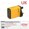 Многопортовое зарядное устройство 40 Вт с 2 портами USB и 2 портами PD, адаптер для вилки EU/US/UK
