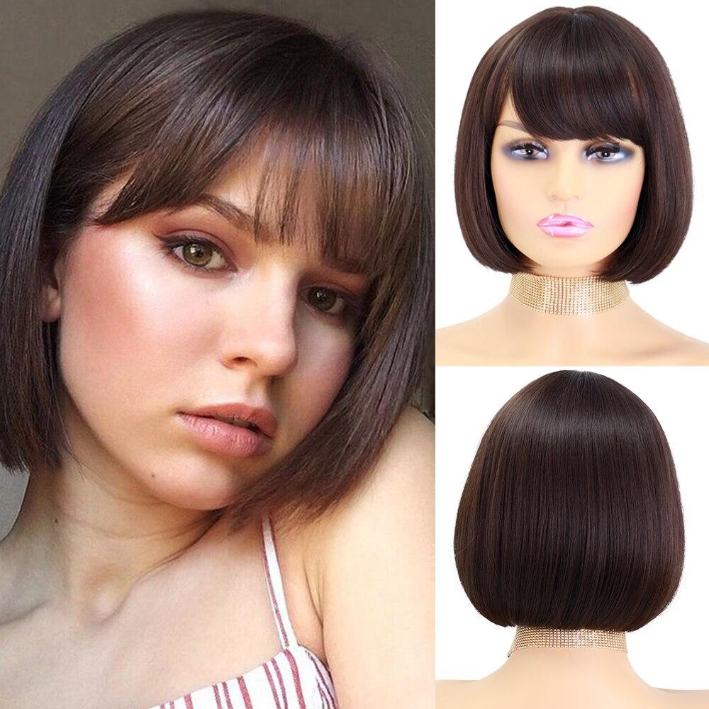 MISSQUEEN Женский модный зеленый прямой короткий парик Боб с челкой из синтетического волокна, зеленый парик для косплея на Хэллоуин