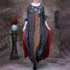 Silk Dresses Women Plus Size Summer Silky Loose Printed Comfortable Short Sleeve Long Dresses