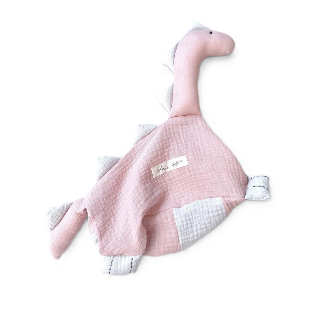 HANDMADE DINUŚ MUSLIN CUDDLY TOY (powder pink + lunar)