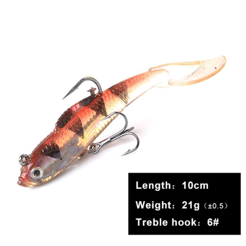FishKing1/21pcs Lead Jig Soft Lure For Pike Muskie Bass Minnow Lure Length 8CM 10CM Weight 8.5G 21.5G