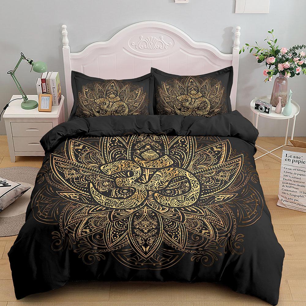 Buddha Bedding Set Mandala Quilt Cover Peace Design Bed Sets Bohemian Bedclothes 2/3pcs housse de couette