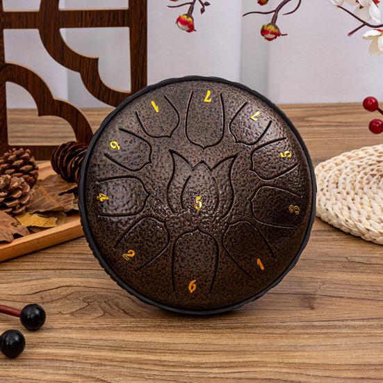 Steel Tongue Drum Set Ethereal Drum with Bag Sticks Music Book Drum Holder Sound Healing Hand Drum for Meditation Yoga Chakra Music Therapy