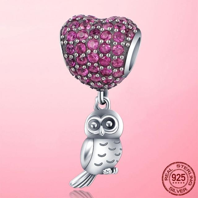 925 Sterling Silver O Pendant Love Heart Snake CZ Clip Charm Beads Fit Original Women Bracelet Bangle Silver 925 Jewelry
