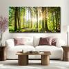 Настенная живопись на холсте «Восход и лес», современные плакаты с природными пейзажами и принты, настенные панно для гостиной, домашний декор