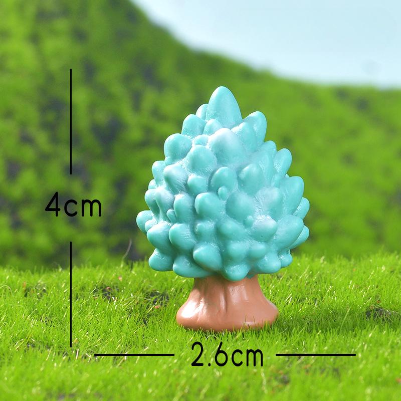 Мультяшное Большое Дерево Микро-ландшафт Смола Маленькие Декоративные Элементы, Красочные Искусственные Деревья, Милые Деревья и Аксессуары для Ландшафтного Дизайна Маленького Сада