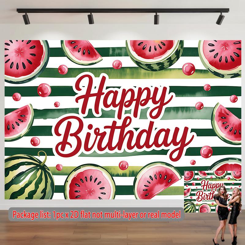 Party Backdrop Flat Watermelon Celebration Photo Booth Front Door Decor