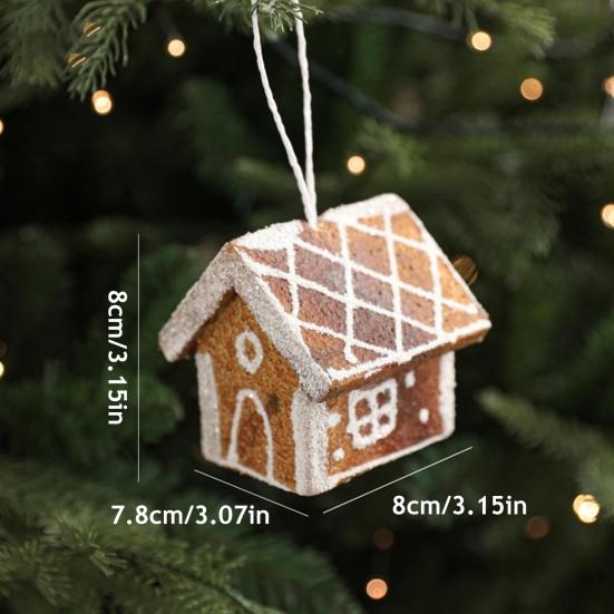 Christmas Ornaments 3D Foam Gingerbread/Star/Candy Cane Christmas Decoration Sticky Powder Hanging Decor for Xmas Tree