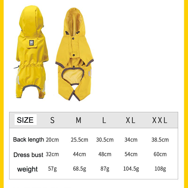 Dog Raincoat 1PC Cats and Dogs Can Be Towed Color Blocking Summer Breathable Rain Poncho Small and Medium Dogs Pet Supplies