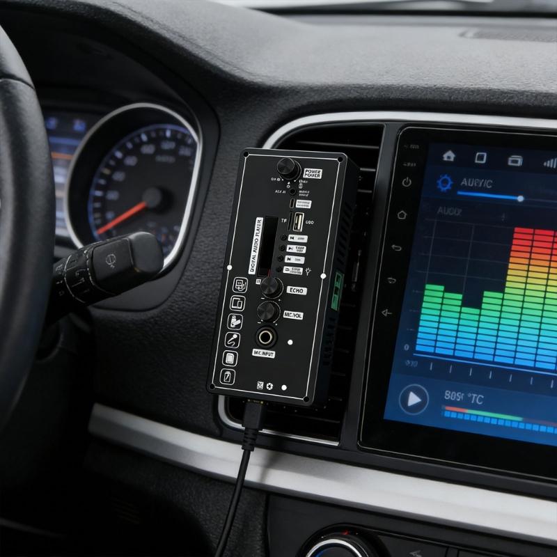 15 Вт LCD Дисплей Bluetooth-совместимая плата усилителя звука Аккумуляторная батарея Поддержка USB-зарядки USB-входы для автомобиля Дома