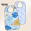 Washable Clothing Protector Adult Bib, Waterproof Easy Clean Feeding with Floral Stylish Senior Printed, Elderly Protector, for Seniors Dining Aid Bib