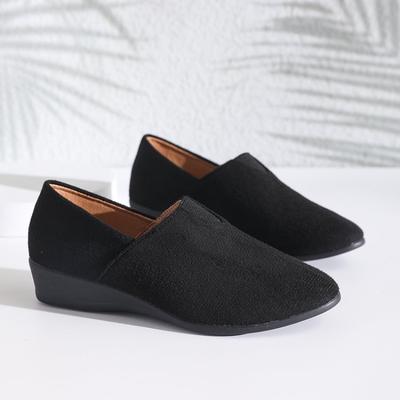 Модные замшевые лоферы женские с круглым носком, слипоны, обувь для ходьбы, женские повседневные легкие офисные туфли на плоской подошве для работы