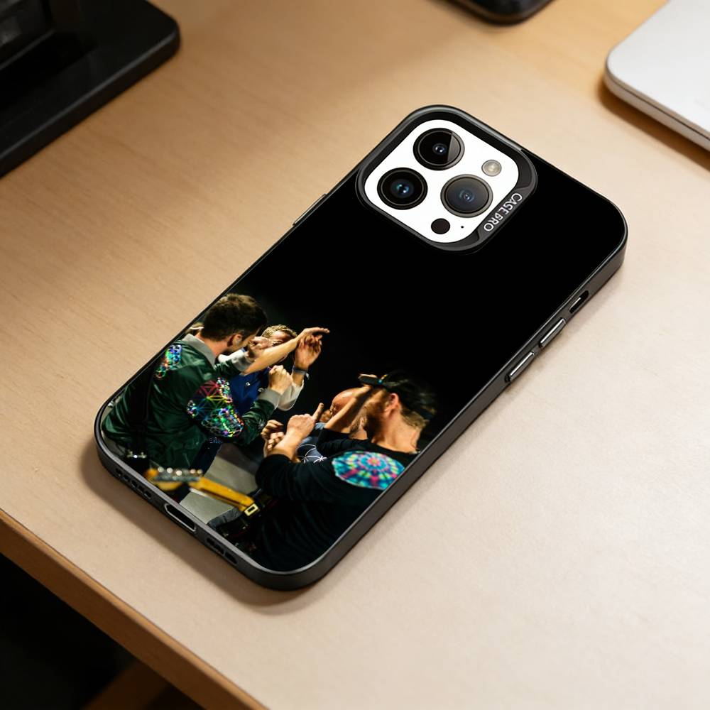 Band C-Coldplay  Phone Case For iPhone 17,16,15,14,13,12,11 Plus,Pro Max,XS,Colorful Silver Black Cover