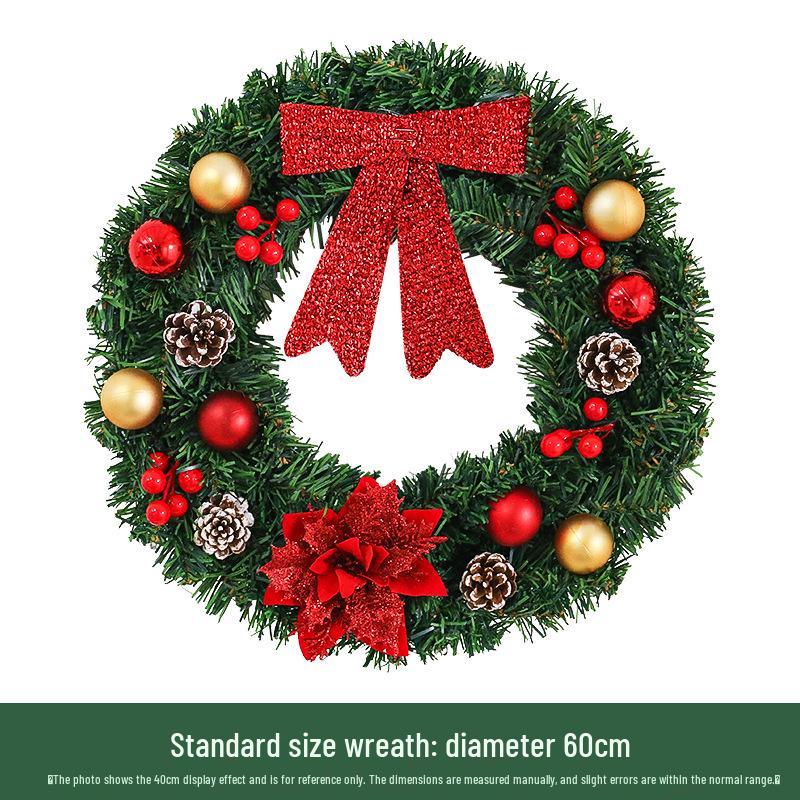 Festive Red Berry & Colorful Ball Christmas Wreath Door Hanger for Hotel, Mall, and Shop Displays