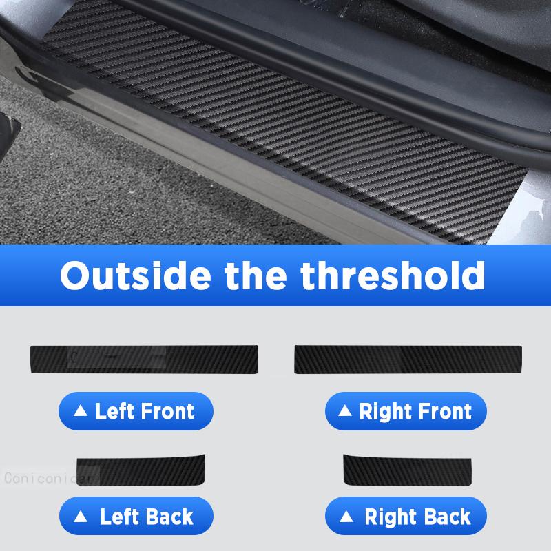 For BYD SEAGULL EV Electric 2024 2025 Auto Door Sill Pedal Carbon Fibre Texture Accessories Leather Styling Car Sticker TrimF